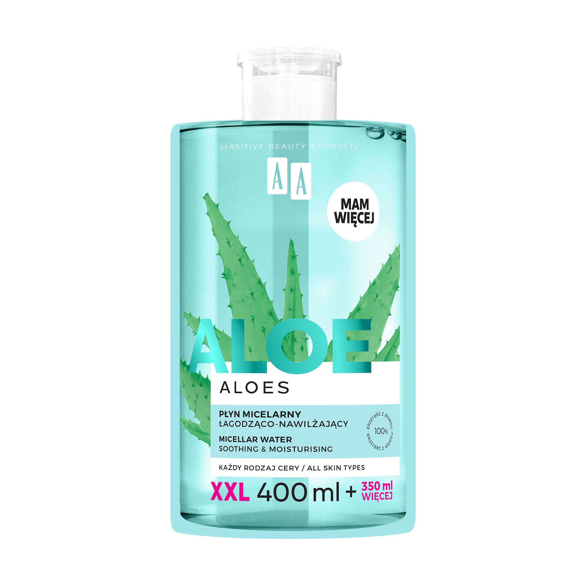 Заспокійлива та зволожувальна міцелярна вода для обличчя AA Aloes Micellar Water Soothing &amp; Moisturising, 750 мл