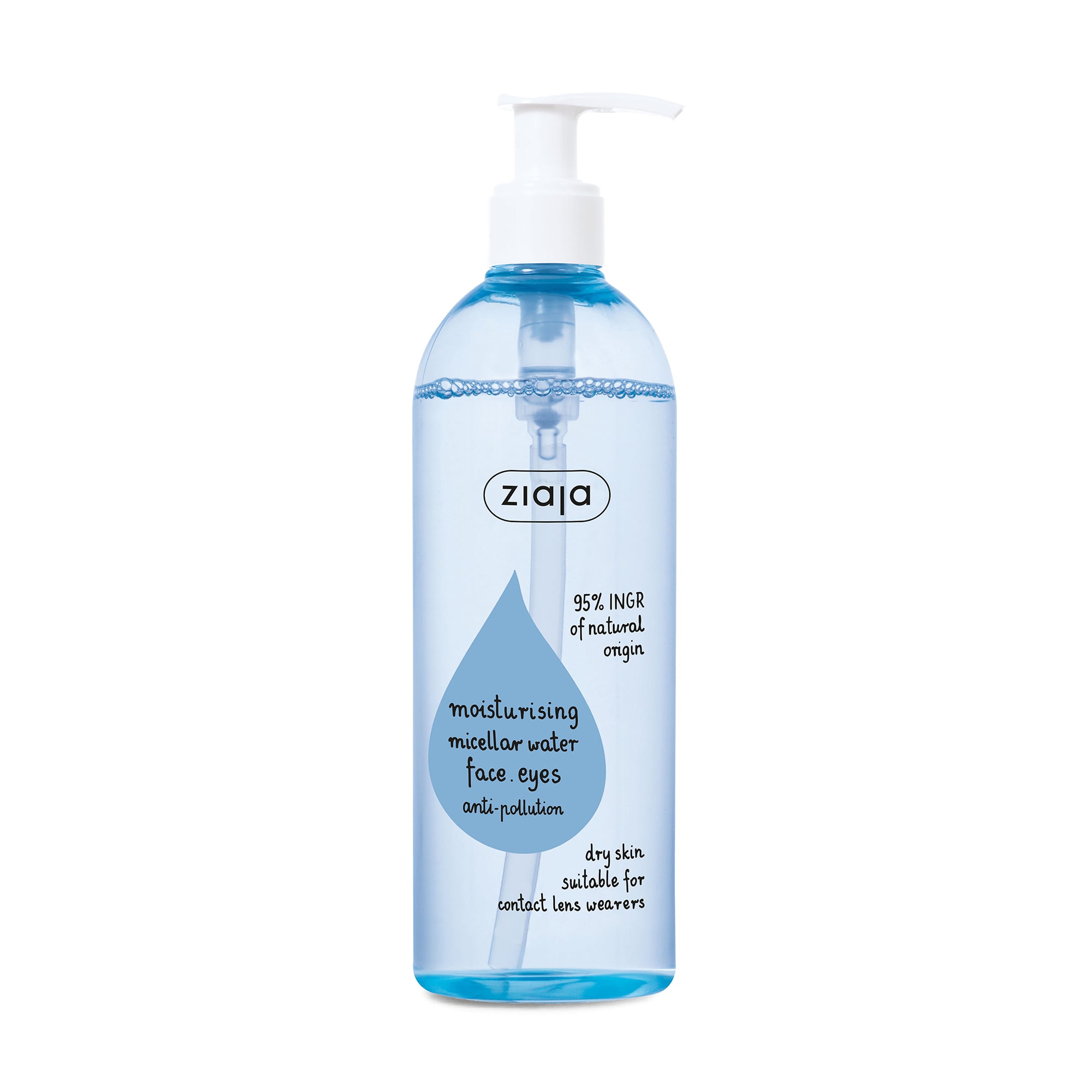 Зволожувальна міцелярна вода Ziaja Moisturising Micellar Water для сухої шкіри обличчя, 390 мл
