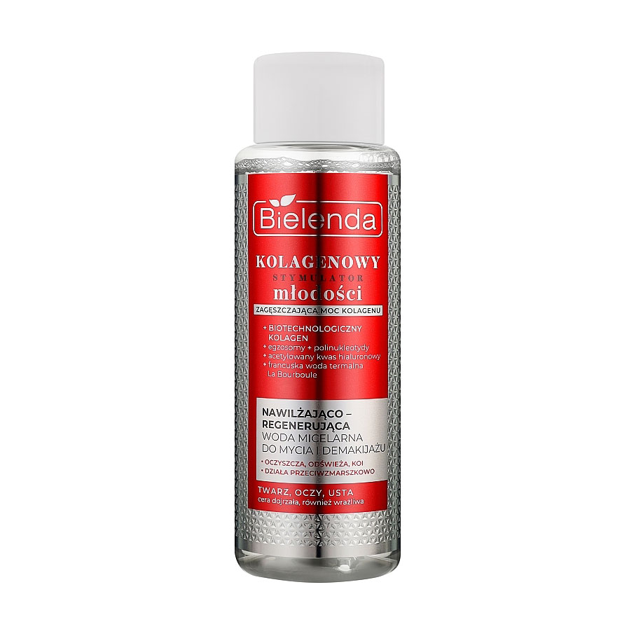 Зволожувальна та регенерувальна міцелярна вода для обличчя Bielenda Collagen Youth Stimulator Micellar Water, 400 мл
