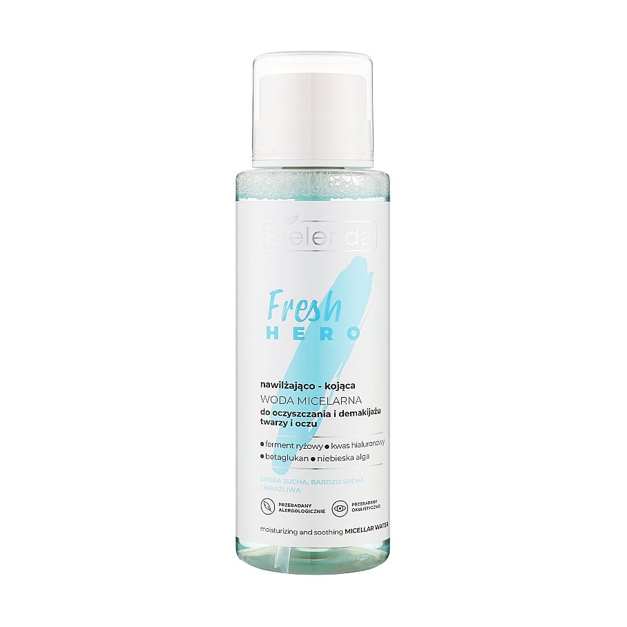 Зволожувальна та заспокійлива міцелярна вода Bielenda Fresh Hero Moisturizing And Soothing Micellar Water, 400 мл